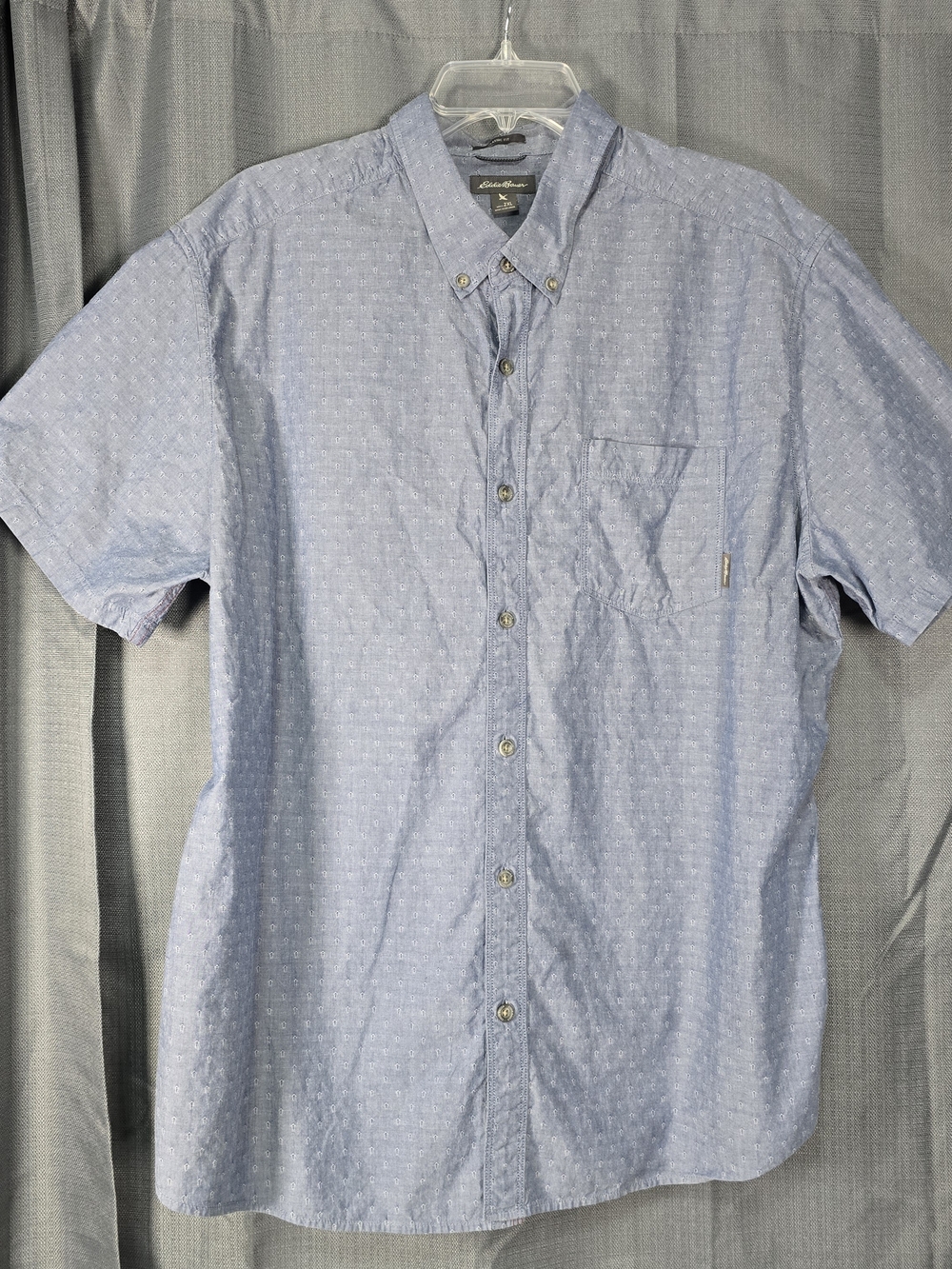 Eddie Bauer Short-Sleeve Button-Down Shirt - Light Blue